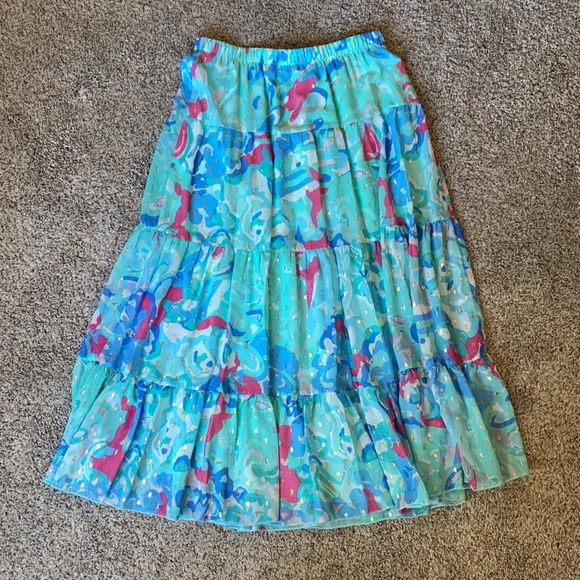 Peter Nygard • 80s Style Tiered Mermaid Maxi Skirt - Picture 5 of 14